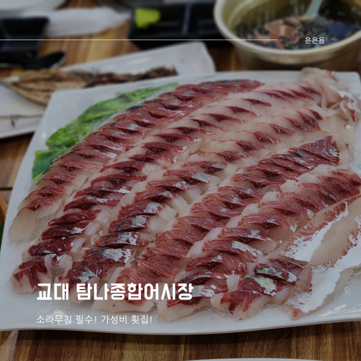  교대 횟집 탐나종합어시장 가성비 좋은 횟집 소라 무침 필수 내돈내산
