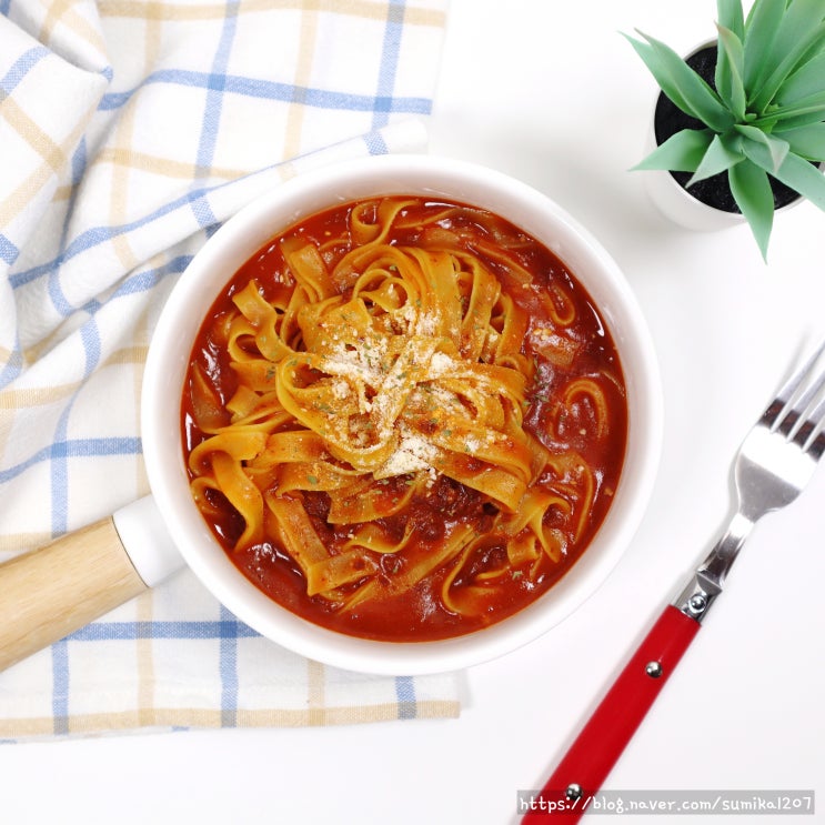 농심 파스타랑 볼로네제 초간단 토마토 스파게티 원팬요리