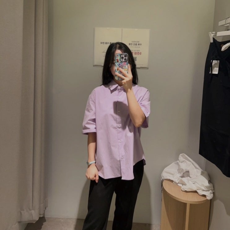 에잇세컨즈 여성 반팔 셔츠 보라색ㅣ 목동 현대백화점