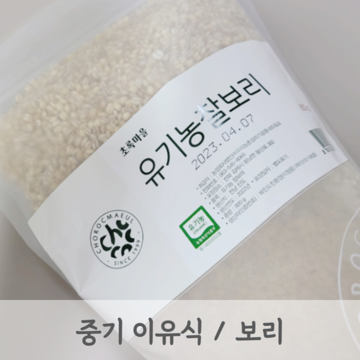 [중기이유식] 잡곡 베이스 보리 쌀죽 만드는 방법 (보리 알레르기, 잡곡 알레르기 테스트, 베이비무브)