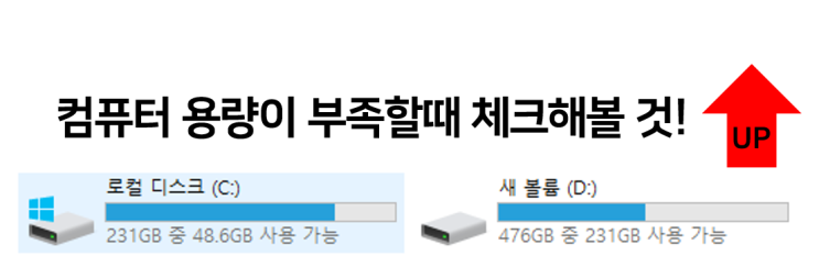  컴퓨터 용량이 부족할 때 체크해 볼거!