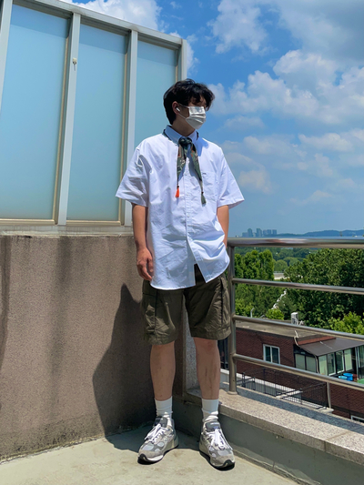  남자 봄 스카프로 캐주얼 데일리룩 코디해보기