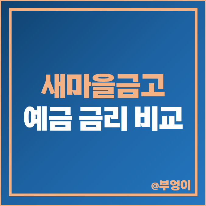 MG 새마을금고 정기 예금 금리 비교 추천 및 특판 이자율 높은 곳 순위