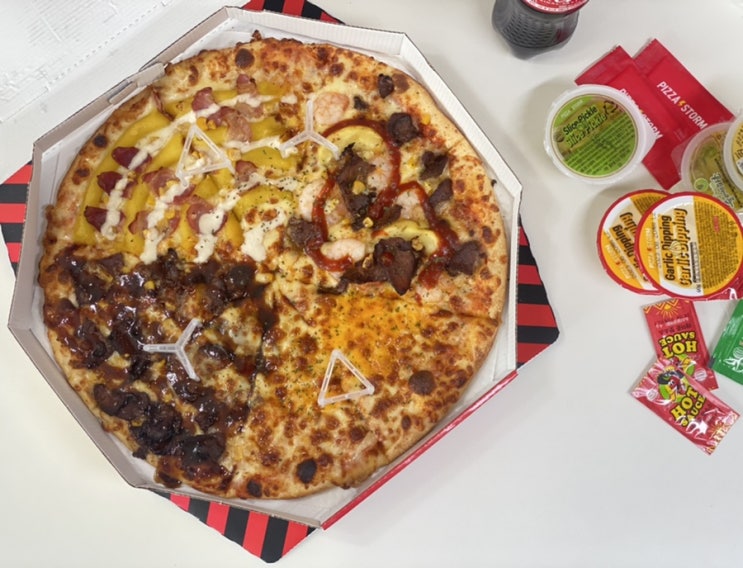 신중동역맛집 배달포장할인 피자스톰