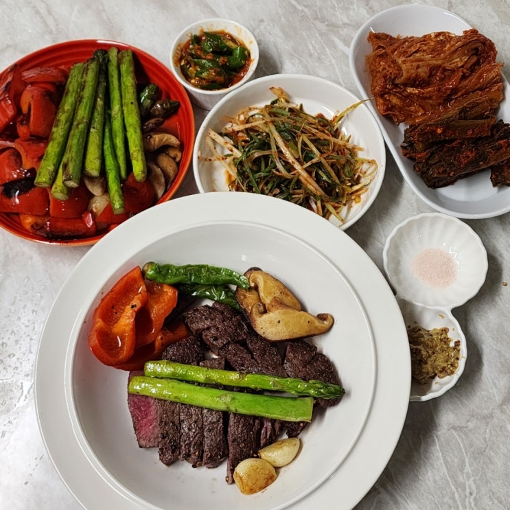  봉선동 정육점 한우큰마당 스테이크&닭갈비 먹방 후기