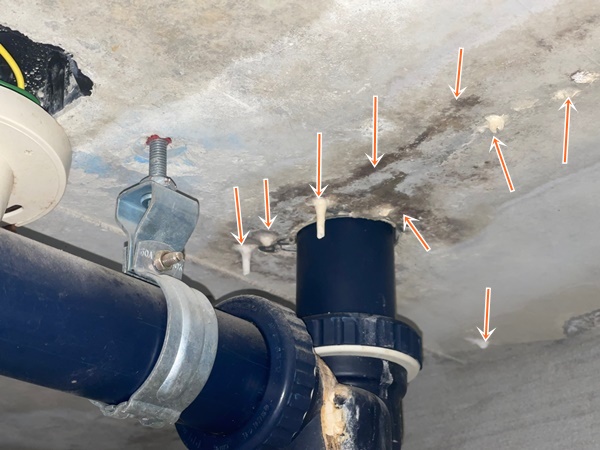  안양 비산동 아파트 화장실 천장 누수 - 안방 욕실 천장에 달린 하얀 고드름!?