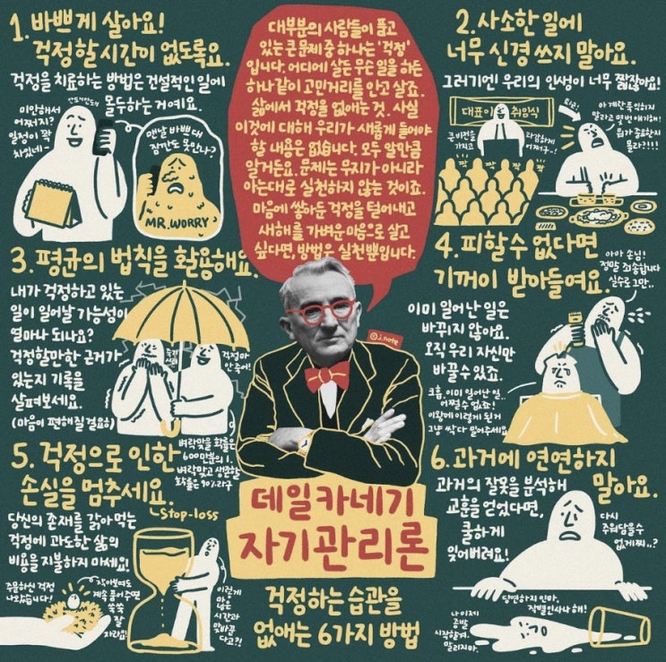  걱정하는 습관을 없애는 6가지 방법 데일카네기