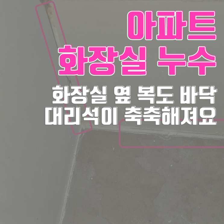  동탄누수탐지 아파트 화장실 누수-대리석 바닥이 젖어가요