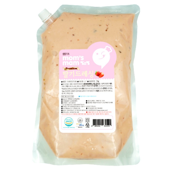  맘스맘 딸기 드레싱 (2kg x 3개입) 스트로베리 소스 황금레시피 샐러드 맛집 비법