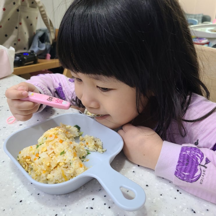 (6살, 2살 유아식) 한 그릇 유아식! 새우볶음밥 만들기