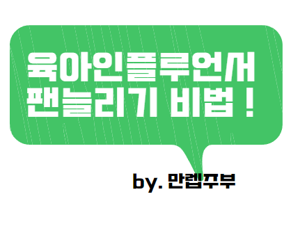  육아 인플루언서 팬 ? 늘리는 방법 꿀팁 전수 !