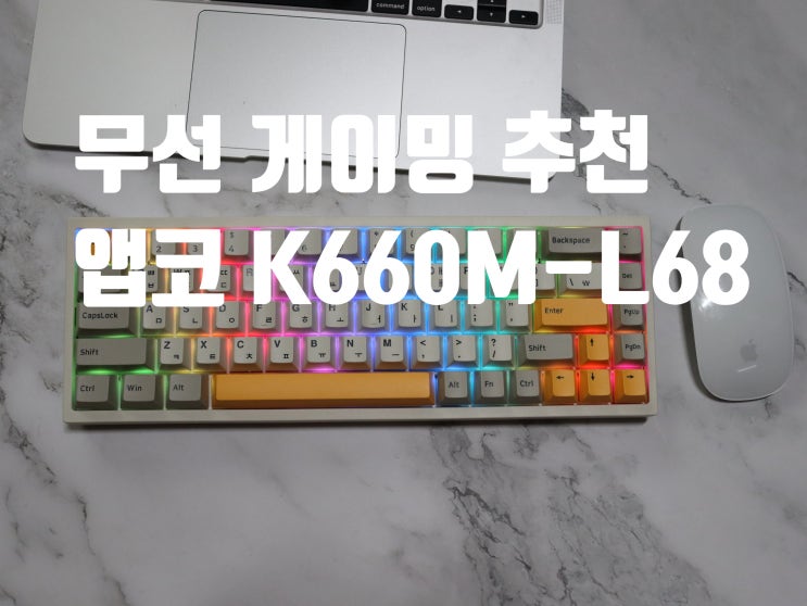  무선 기계식 게이밍키보드 추천 앱코 660M-L68 나만의 커스텀으로 꾸며본 휴대하기 좋은 예쁜 미니 레트로 키보드 사용기