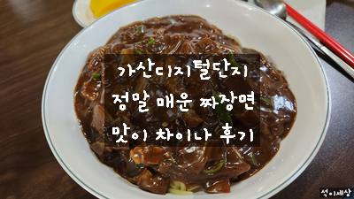  [가산디지털단지 중국집] 맛이 차이나에서 가성비 좋은 매운 짜장면 곱빼기로 점심 / 진짜 매운 짜장면 땀 흘리며 먹었어요~