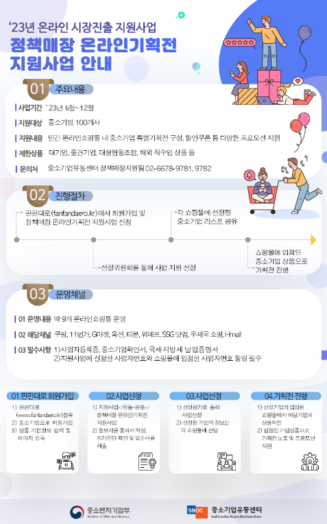 2023년 정책매장 온라인기획전 모집 공고(온라인 시장진출 지원사업) 2023년 정책매장 온라인기획전 모집 공고(온라인 시장진출 지원사업)