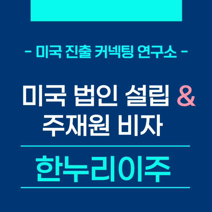  미국법인설립과  주재원비자