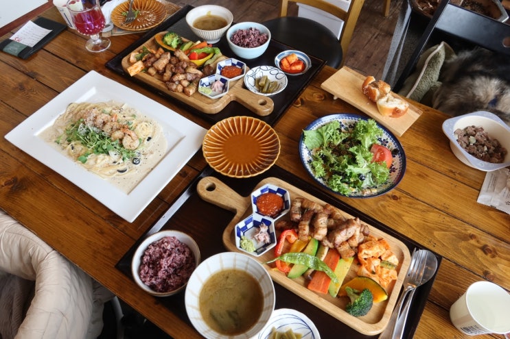  강화도 애견동반식당 농가의식탁 삼겹살과 야외공간 백점
