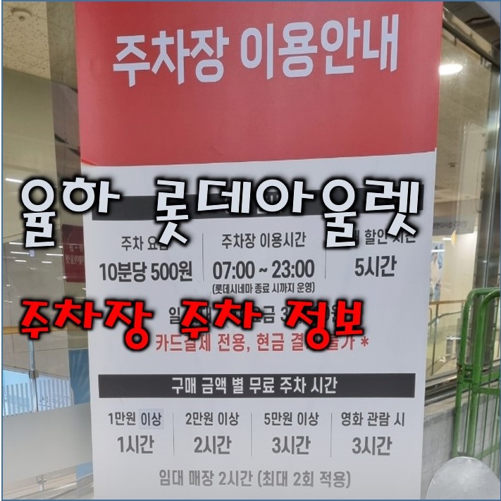 대구 동구 율하 롯데아울렛 롯데마트 토이저러스 하이마트 주차장 주차 정보