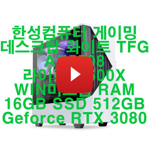 [2023년 5월] 한성컴퓨터 게이밍 데스크탑 화이트 TFG AX5508 라이젠55600X WIN미포함 RAM 16GB SSD 512GB Geforce RTX 3080 우와!!!