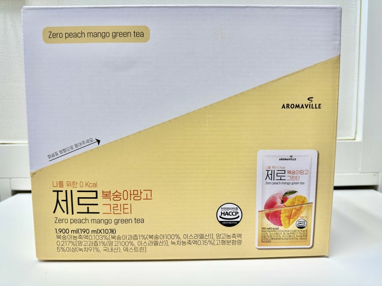  다이어트 할 때도 편하게 먹을 수 있는 제로 음료수, 제로 복숭아망고그린티