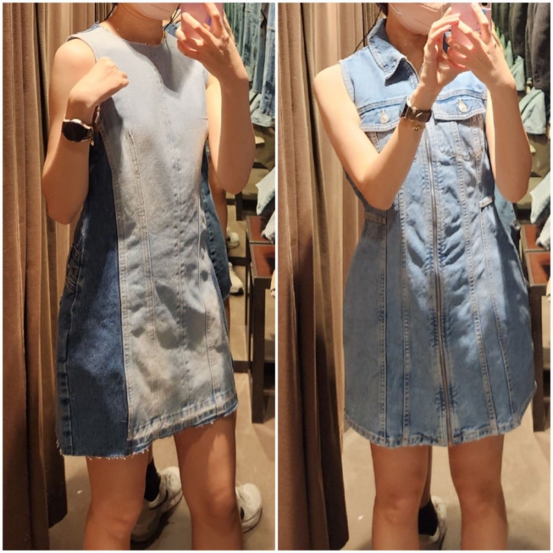 [자라] ZARA 봄신상 패치워크 데님원피스 - 나시 청원피스 2종 착용 후기