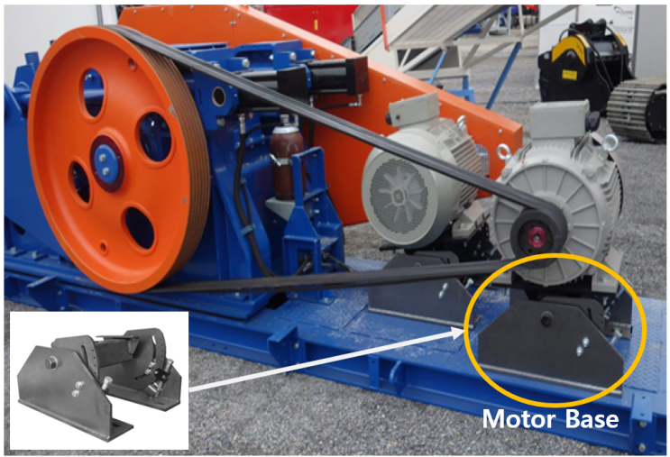  TC2(TECNIDEA CIUDE) :   모터 베이스              Self Alignment Motor Base, V-벨트 텐션 조정