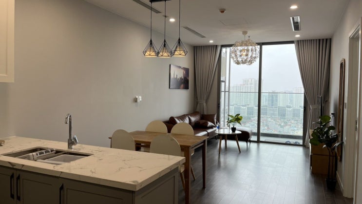 하노이 더 나인 아파트 3룸 풀옵션 임대 월세 2500만동, 중층 31평 도로뷰 [2023년 5월 즉시입주가능]