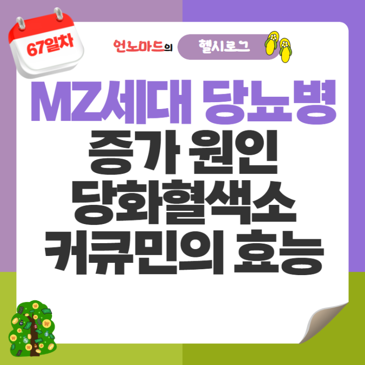 67일차, MZ세대 당뇨병 증가 원인과 당뇨병 바로미터 당화혈색소에 대한 커큐민의 효능