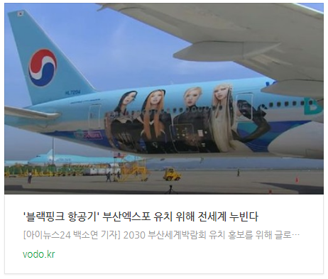 '블랙핑크 항공기' 부산엑스포 유치 위해 전세계 누빈다 '블랙핑크 항공기' 부산엑스포 유치 위해 전세계 누빈다