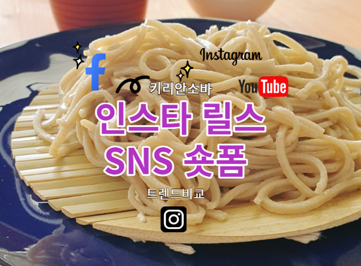  키리안 소바 sns 시작 숏폼 콘텐츠 릴스와 쇼츠의 트렌드 비교