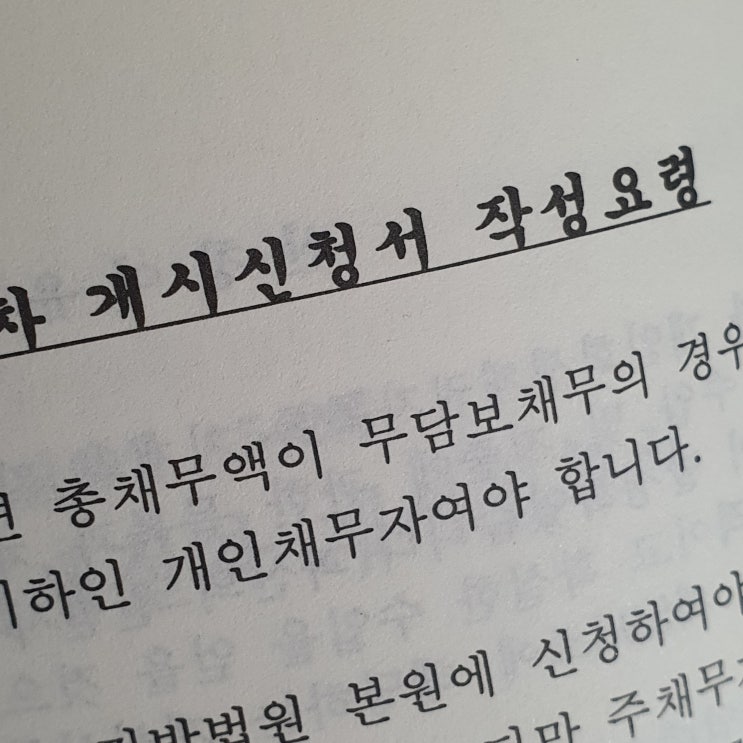  개인회생 절차 개시 신청서 작성 방법