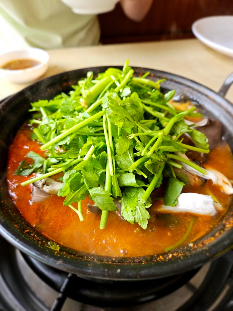  등촌샤브칼국수 명일점ㅣ얼큰한 국물이 최고인 동네 찐맛집(feat.사장님의 장인정신 볶음밥)