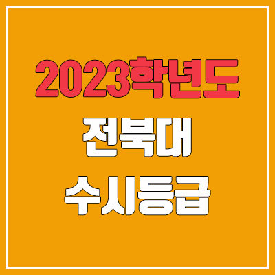 2023 전북대 수시등급 (예비번호, 전북대학교)