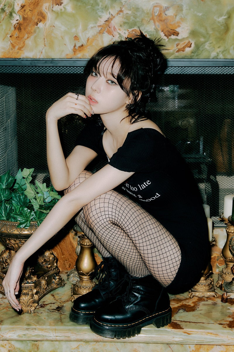 aespa Winter's Twitter Post: My World Album Jacket Fashion with Dr. Martens Audrick 8i Boots