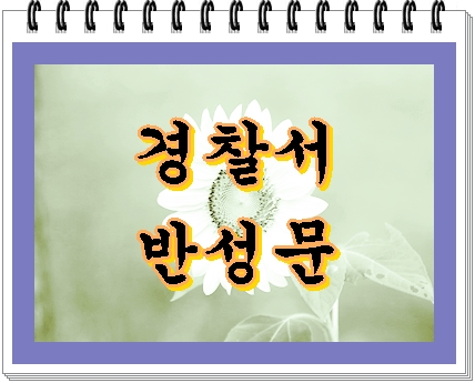  경찰서 반성문 써야 한다면
