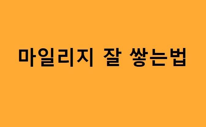  '항공 마일리지' 잘 쌓는법