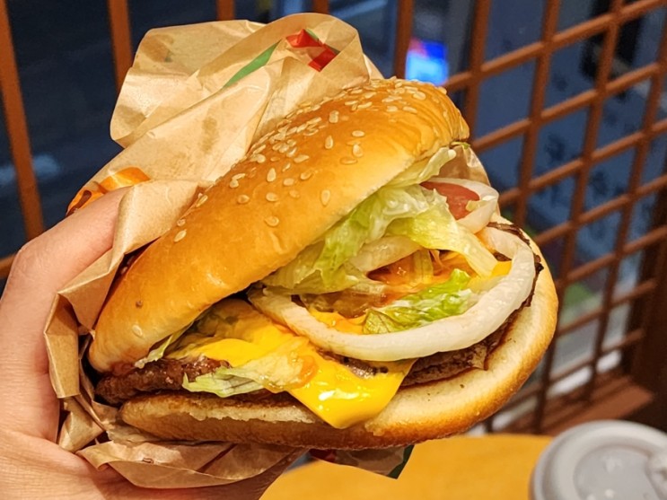 구리 24시 맛집 [버거킹] 치즈와퍼세트와 치즈스틱 햄버거로 야식