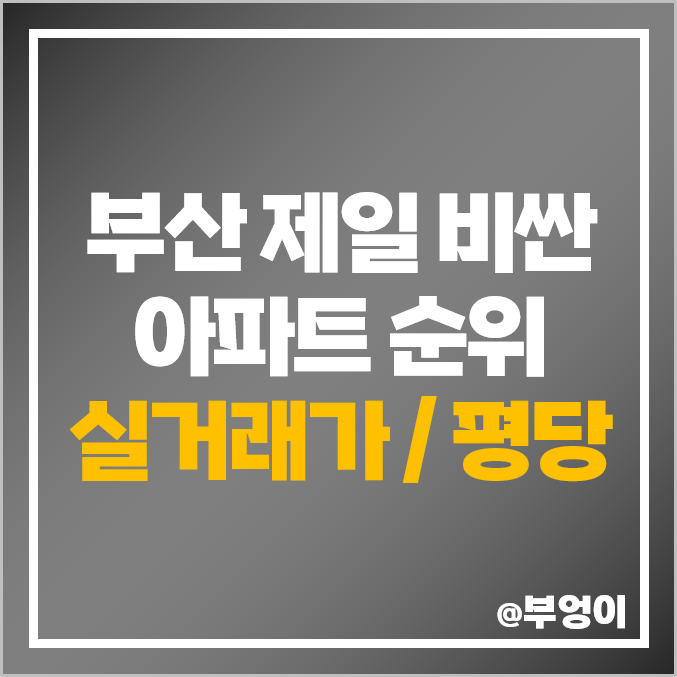 2023년 부산 제일 비싼 아파트 순위 : 매매 가격 - 해운대 마린시티 아이파크, 두산위브더제니스, 엘시티 (평당 가격 및 실거래가)