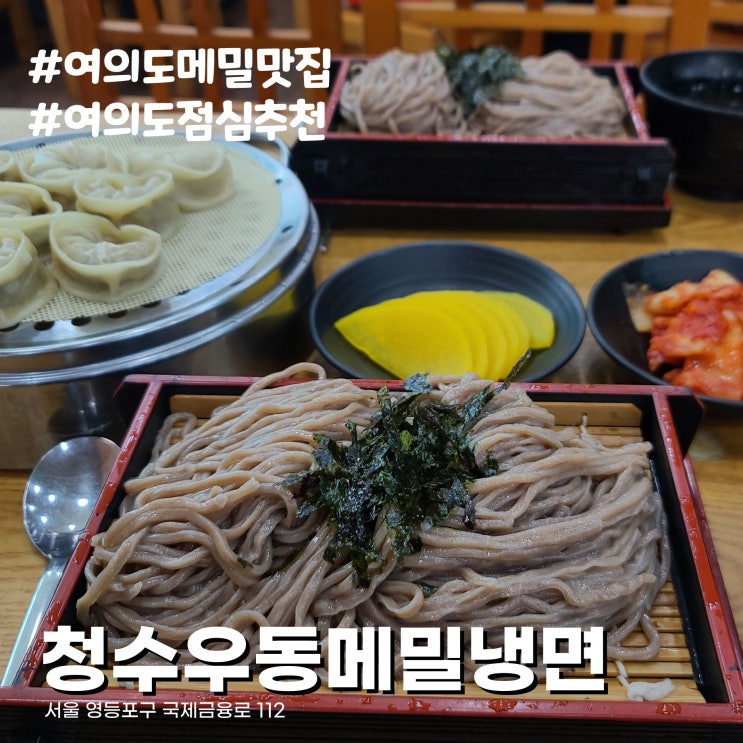  [서울/여의도맛집] 직장인 점심 메뉴 추천 청수우동메밀냉면, 성모병원 근처 냉모밀 맛집(유튜버 쯔양 방문 청수모밀)