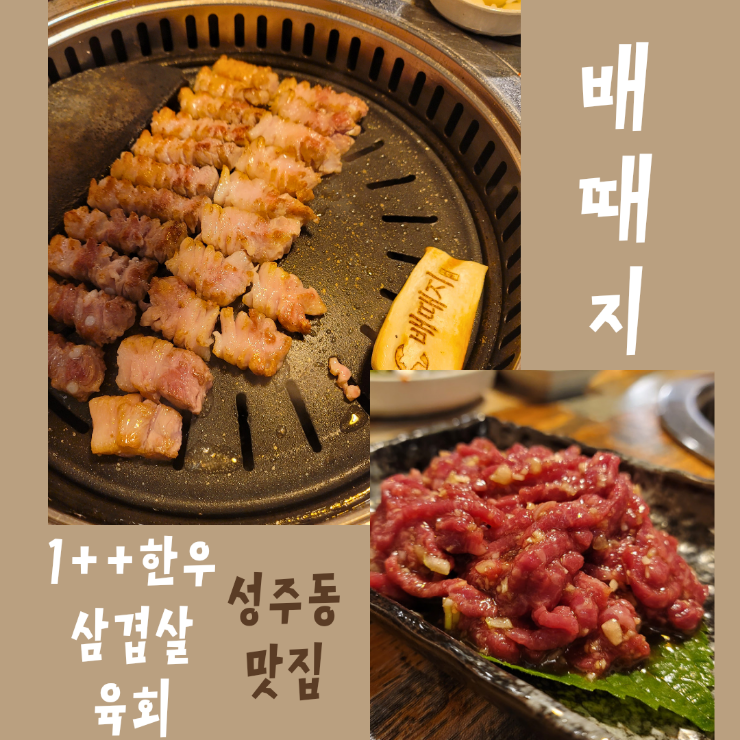 창원 성주동 삼겹살, 육회 맛집 배때지 :: 회식하기 좋은 고기집