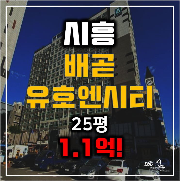 시흥경매 배곧동오피스텔 25평 배곧유호엔시티1.1억