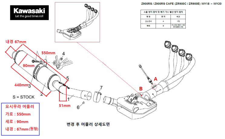  Z900RS - 요시무라 RS3 비스무리하게 생긴 종류들 도면