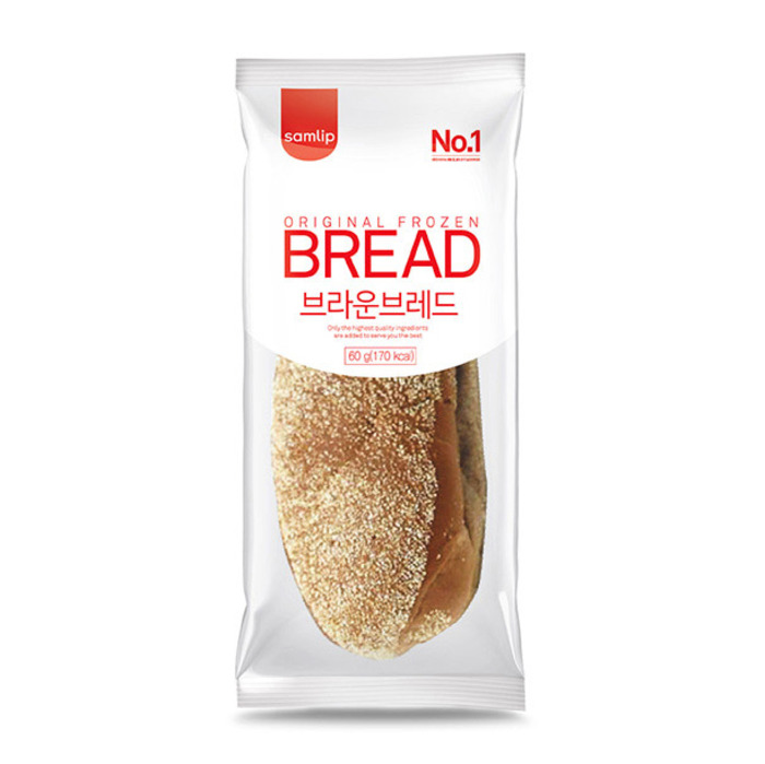  삼립 냉동 브라운 브레드 (60g x 20봉) 부시맨빵 호밀 아웃백빵