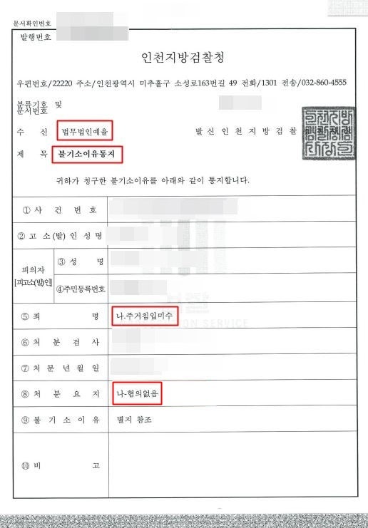 인천주거침입미수죄변호사 올바른 대응으로 무혐의 처분을