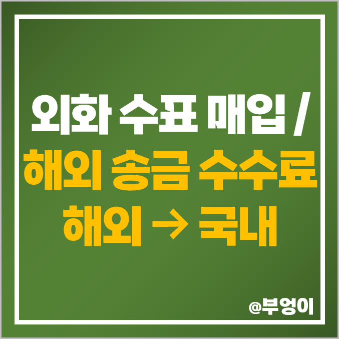 해외 송금 및 외화 수표 매입 은행 수수료 비교 (해외에서 국내로 이체) 해외 송금 및 외화 수표 매입 은행 수수료 비교 (해외에서 국내로 이체)