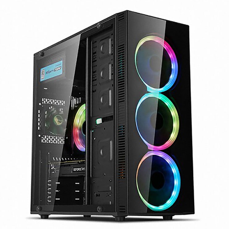  컴퓨터 PC 본체 케이스 앱코 NCORE 소울 풀 아크릴 스펙트럼 RGB