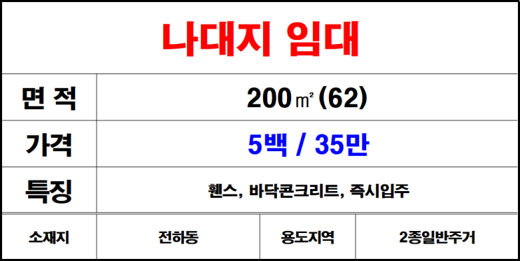  김해전하동나대지임대,토지임대,땅임대