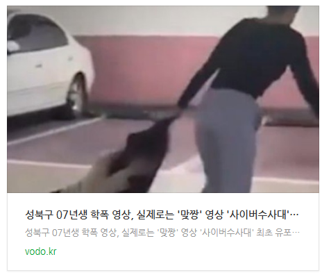 성북구 07년생 학폭 영상, 실제로는 '맞짱' 영상 '사이버수사대' 최초 유포자 및 경로 조사 예정 성북구 07년생 학폭 영상, 실제로는 '맞짱' 영상 '사이버수사대' 최초 유포자 및 경로 조사 예정