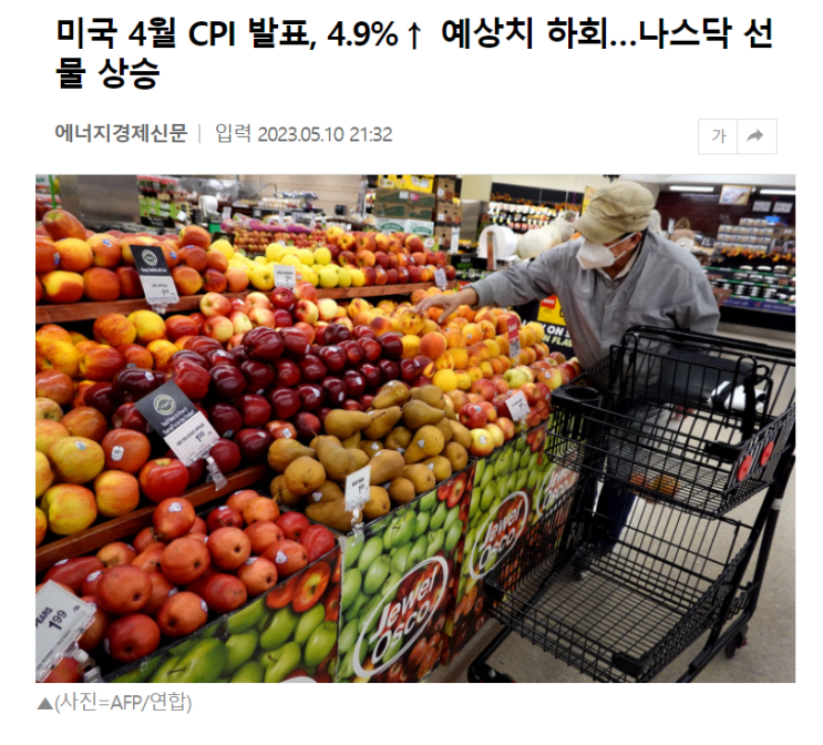  인플레이션 둔화를 예상하는 4월 미국 CPI(CPI: 소비자 물가 지수) 요약