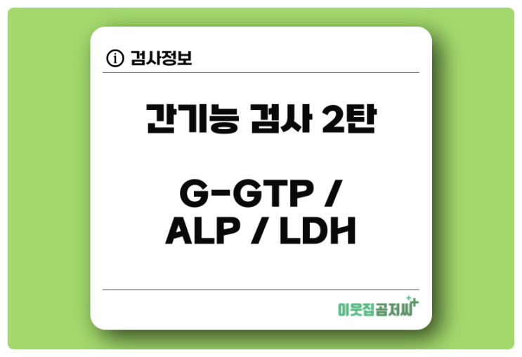 감마 지티피 GTP ALP LDH 간기능 검사 알아보기 2탄