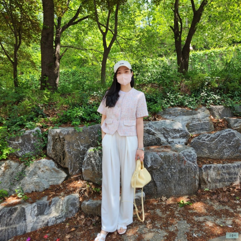반팔 트위드 자켓 코디 2가지 어떤게 더 나은가요? 데일리룩, 페스티벌 코디 데이미유
